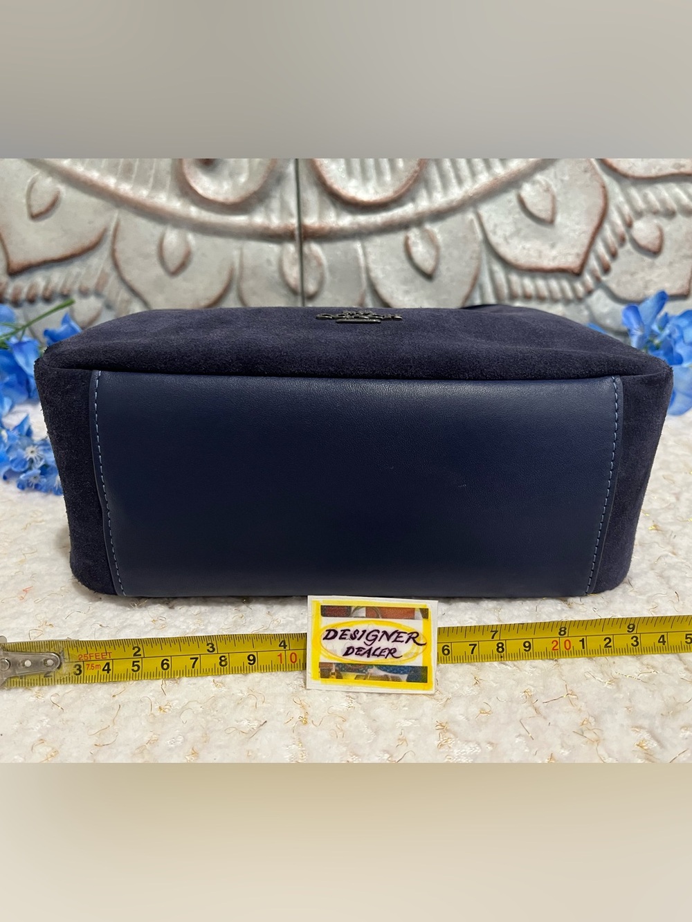 COACH Hadley Blue Suede Turn Lock Shoulder Bag CW004 - Picture 8 of 13